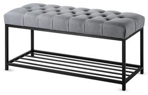 Ławka Pikowana do przedpokoju Industrialna SOFT SHELF BLANCA
