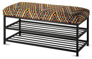Ławka tapicerowana do przedpokoju Industrialna DOUBLE SHELF BARCELONA