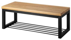 Ławka Metalowa Industrialna Drewno Dębowe SMART SHELF WOOD - LOFT