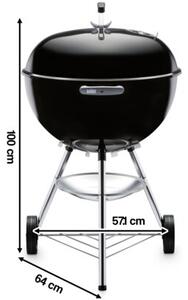 Grill ogrodowy węglowy WEBER Bar-B-Kettle 1331004 Zamykany, okrągły, na kółkach