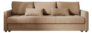 Jasnobrązowa welurowa sofa tapicerowana T6-F69