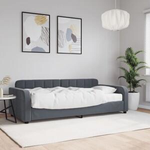 Sofa z materacem do spania, ciemnoszara, 90x200 cm, aksamit
