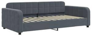 Sofa z materacem do spania, ciemnoszara, 90x200 cm, aksamit