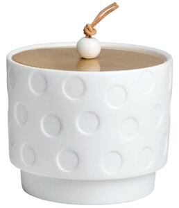 Biała porcelanowa szkatułka BIG DOTS