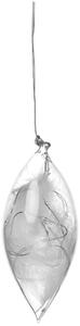 Szklana ozdoba LED z piórkami, mała (14 cm)