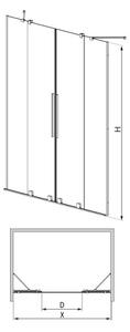 Radaway Furo Black DWD drzwi prysznicowe NA WYMIAR 160 cm czarny/szkło przezroczyste FUROBLACKDWDNW1600PRZEJRZYSTE
