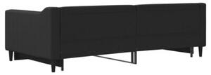 Sofa rozsuwana, czarna, 100x200 cm, tkanina