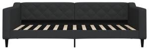 Sofa rozsuwana, czarna, 100x200 cm, tkanina
