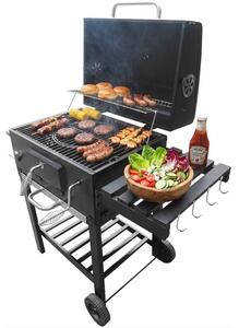 Grill ogrodowy węglowy BOTTARI Teide Zamykany, żeliwny ruszt, kółka, termometr