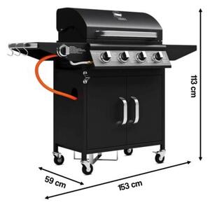 Grill ogrodowy gazowy KOLER Relish v2 Czarny 16 kW 66 x 40 cm