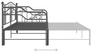 Sofa z wysuwaną ramą łóżka, czarna, metalowa, 90x200 cm