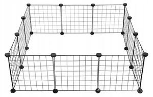 Kojec zagroda dla psa kota szczeniaka metalowy czarny 108 x 108 cm