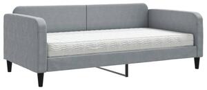 Sofa z materacem do spania, jasnoszara, 100x200 cm, tkanina