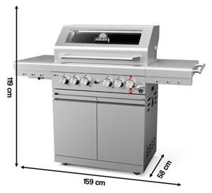 Grill ogrodowy gazowy KOLER Krone S2 Silver 21.6 kW 74 x 46 cm