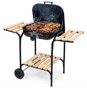 Grill ogrodowy węglowy LUND 99905 Zamykany, na kółkach, półki boczne, regulacja wysokości rusztu