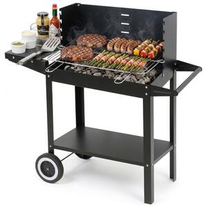 Grill ogrodowy węglowy LUND 99919 na kółkach, półka boczna, regulacja wysokości rusztu