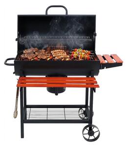Grill ogrodowy węglowy LUND 99908 Zamykany, beczka, półka boczna, termometr, popielnik