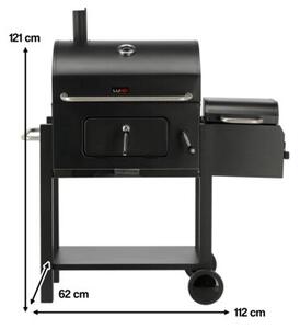 Grill ogrodowy węglowy LUND Deluxe 99925 Zamykany, wędzarnia, regulacja wysokości rusztu, kółka