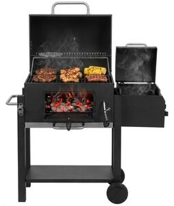 Grill ogrodowy węglowy LUND Deluxe 99925 Zamykany, wędzarnia, regulacja wysokości rusztu, kółka