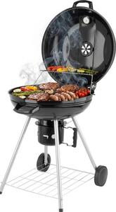 Grill ogrodowy węglowy TOYA 99584 Zamykany, okrągły, kółka, termometr, popielnik
