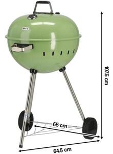Grill ogrodowy węglowy YATO YG-20303 Zamykany, okrągły, na kółkach Zielony
