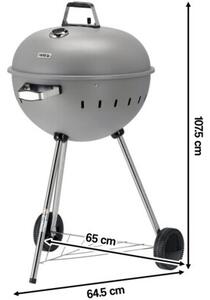 Grill ogrodowy węglowy YATO YG-20301 Zamykany, okrągły, na kółkach Szary