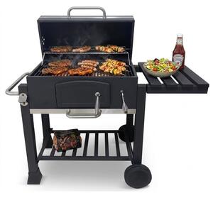Grill ogrodowy węglowy GÖTZE & JENSEN Zamykany, żeliwny ruszt, termometr, kółka
