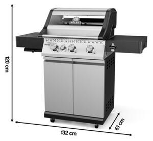 Grill ogrodowy gazowy KOLER Krone Compact Pro Srebrny 15.8 kW 60 x 46 cm