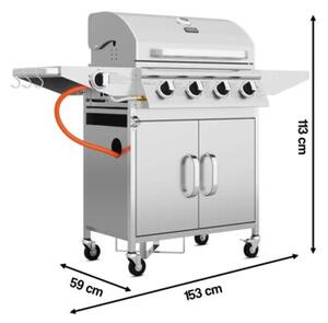 Grill ogrodowy gazowy KOLER Relish v2 Srebrny 16 kW 66 x 40 cm