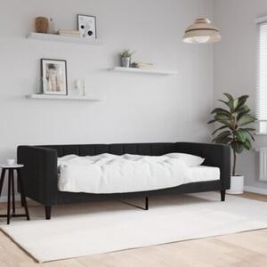 Sofa z materacem do spania, czarna, 90x200 cm, aksamit