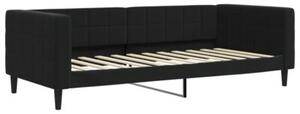 Sofa z materacem do spania, czarna, 90x200 cm, aksamit