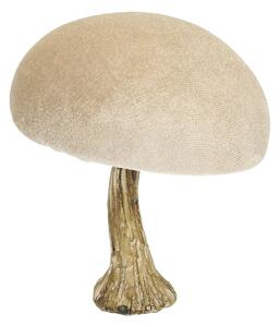 Dekoracja Velvet Mushroom 12 cm beige