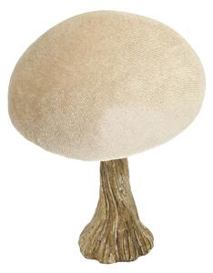 Dekoracja Velvet Mushroom 10 cm beige