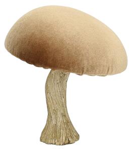 Dekoracja Velvet Mushroom 17 cm caramel