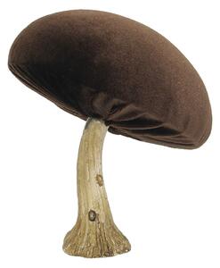 Dekoracja Velvet Mushroom 12 cm brown