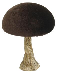 Dekoracja Velvet Mushroom 10 cm brown