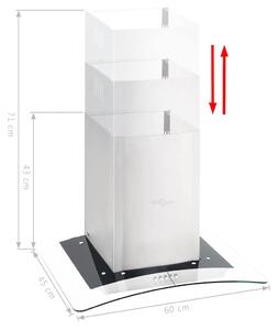 Okap kuchenny LED, ścienny, stal nierdzewna, 60 cm, 756 m³/h