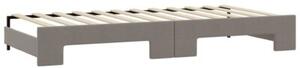 Sofa rozsuwana z materacami, kolor taupe, 90x200 cm, tkanina