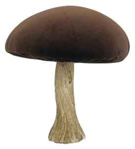 Dekoracja Velvet Mushroom 17 cm brown