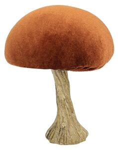 Dekoracja Velvet Mushroom 10 cm orange