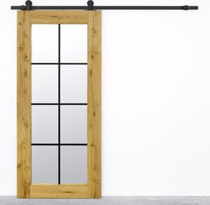 Drzwi przesuwne drewniane dębowe z lustrem MIRROR SZPROS