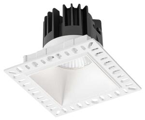 Biała matowa lampa kwadratowa podtynkowa Ideal Lux 319681 Game trimless square 11w 3000k LED 10cm