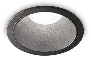 Czarna okrągła lampa podtynkowa pojedyncza Ideal Lux 285412 Game trim round 11w 2700k LED 8.5cm