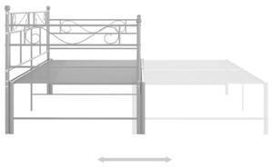 Sofa z wysuwaną ramą łóżka, szara, metalowa, 90x200 cm