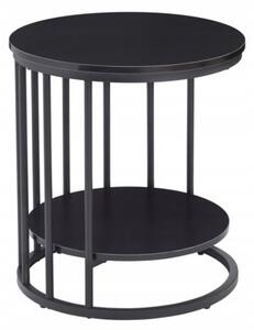 Stolik kawowy boczny Lamello skandynawski wysoki 55 cm fi 50 cm czarny