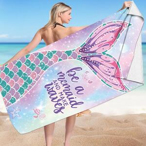 Ręcznik plażowy BE A MERMAID 70 x 150 cm kolorowy