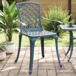 Krzesła ogrodowe 2 szt., zielone, odlewane aluminium