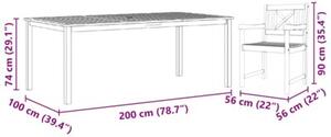 Zestaw Mebli Ogrodowych Komplet Jadalniany 7-Częściowy Brązowy Drewno Na Taras Balkon Ogród