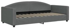 Sofa rozsuwana z materacami, ciemnoszara, 90x200 cm, tkanina