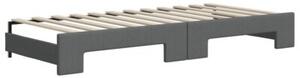 Sofa rozsuwana z materacami, ciemnoszara, 90x200 cm, tkanina